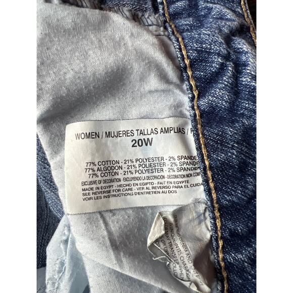 Classic Curvy Fit Straight Leg Jeans 20W Plus Denim Wash Bandolino Blu Mandie - Picture 5 of 12